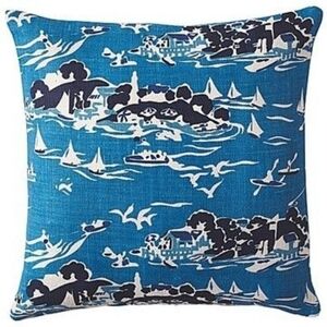 Serna & Lily Skylake Toile Atlantic Blue Contemporary Decorative Pillow Cover